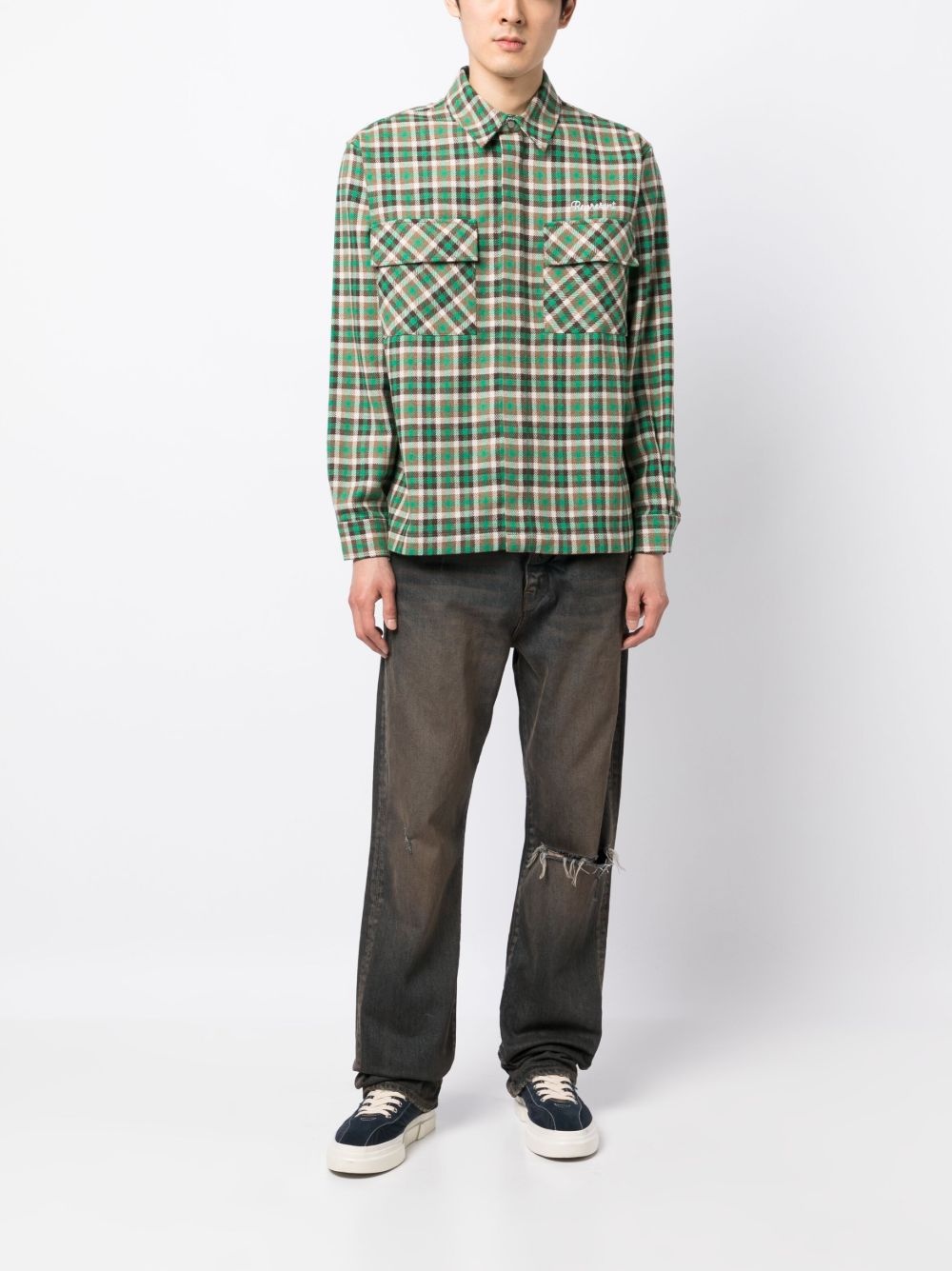 plaid-check print shirt - 2