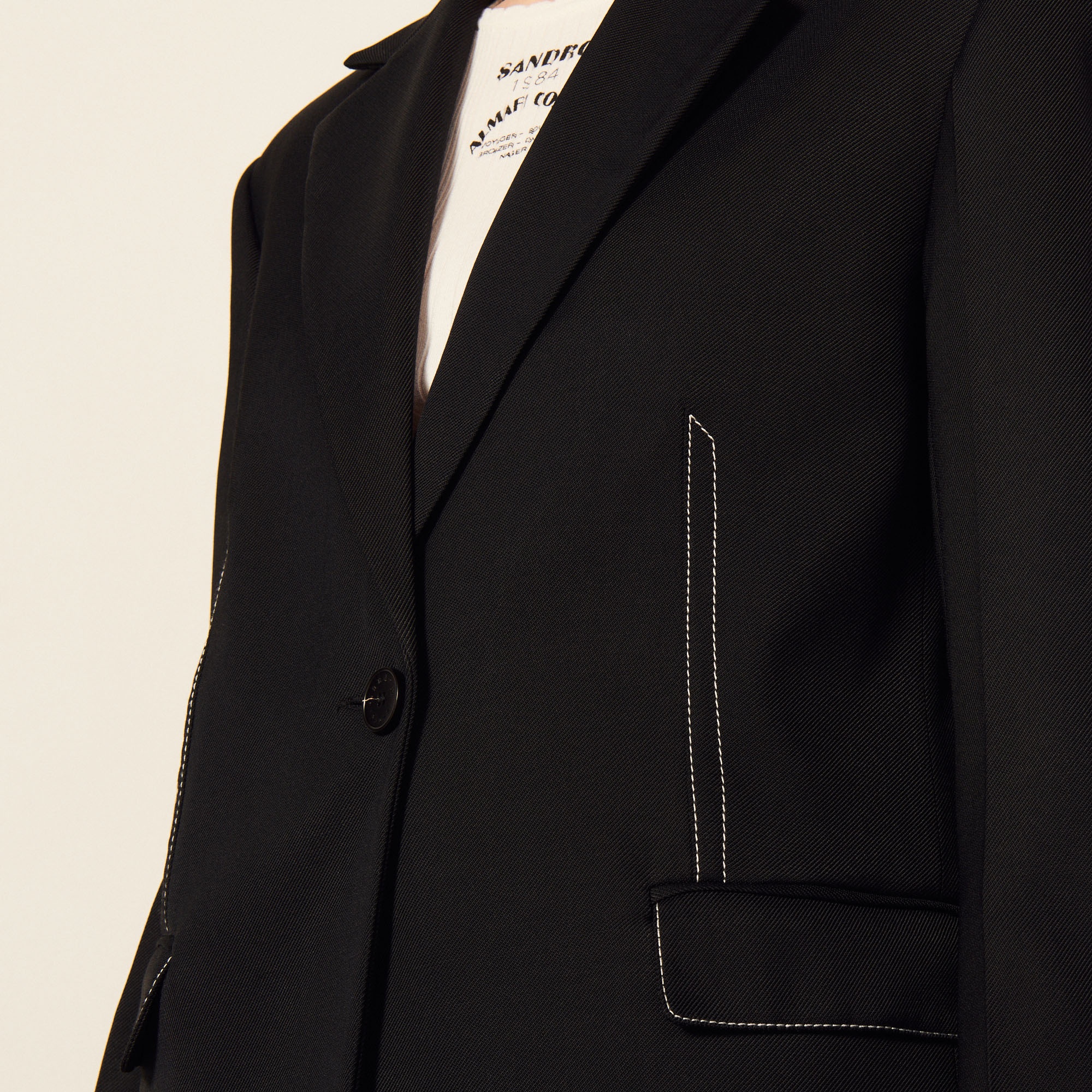 Tailored jacket with topstitching - 4
