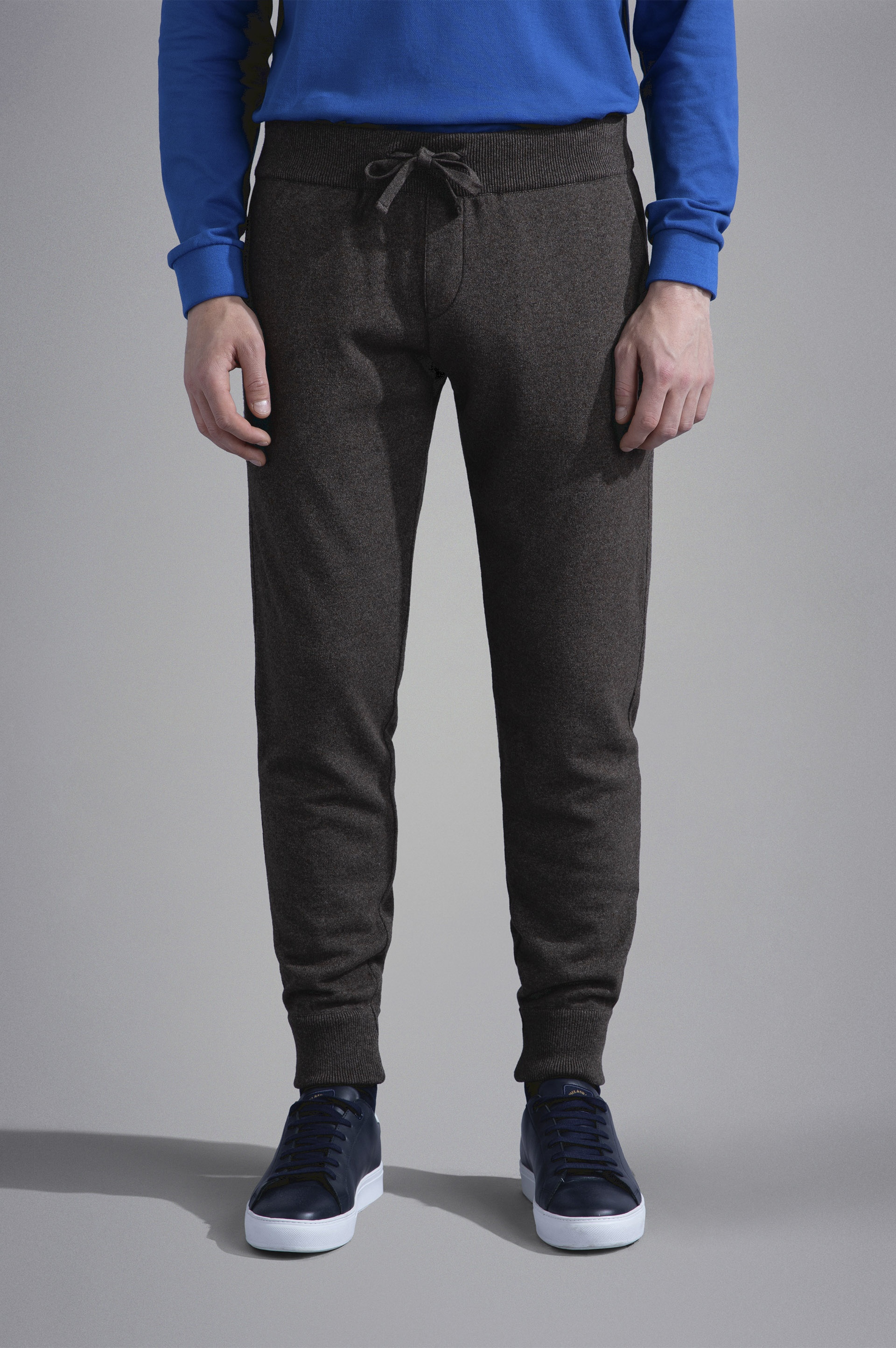 WOOL TRACKPANTS WITH LEATHER DETAILS - 6