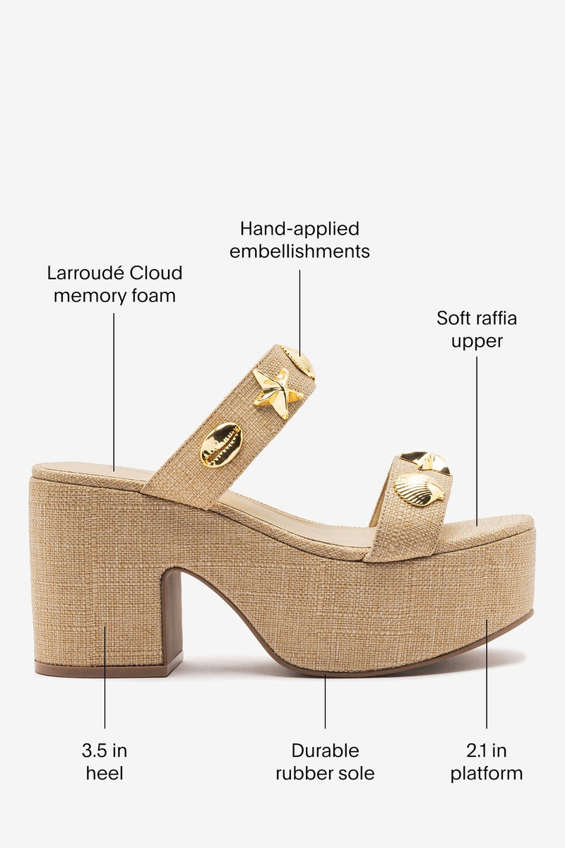Madison Platform Sandal Beige Raffia 5