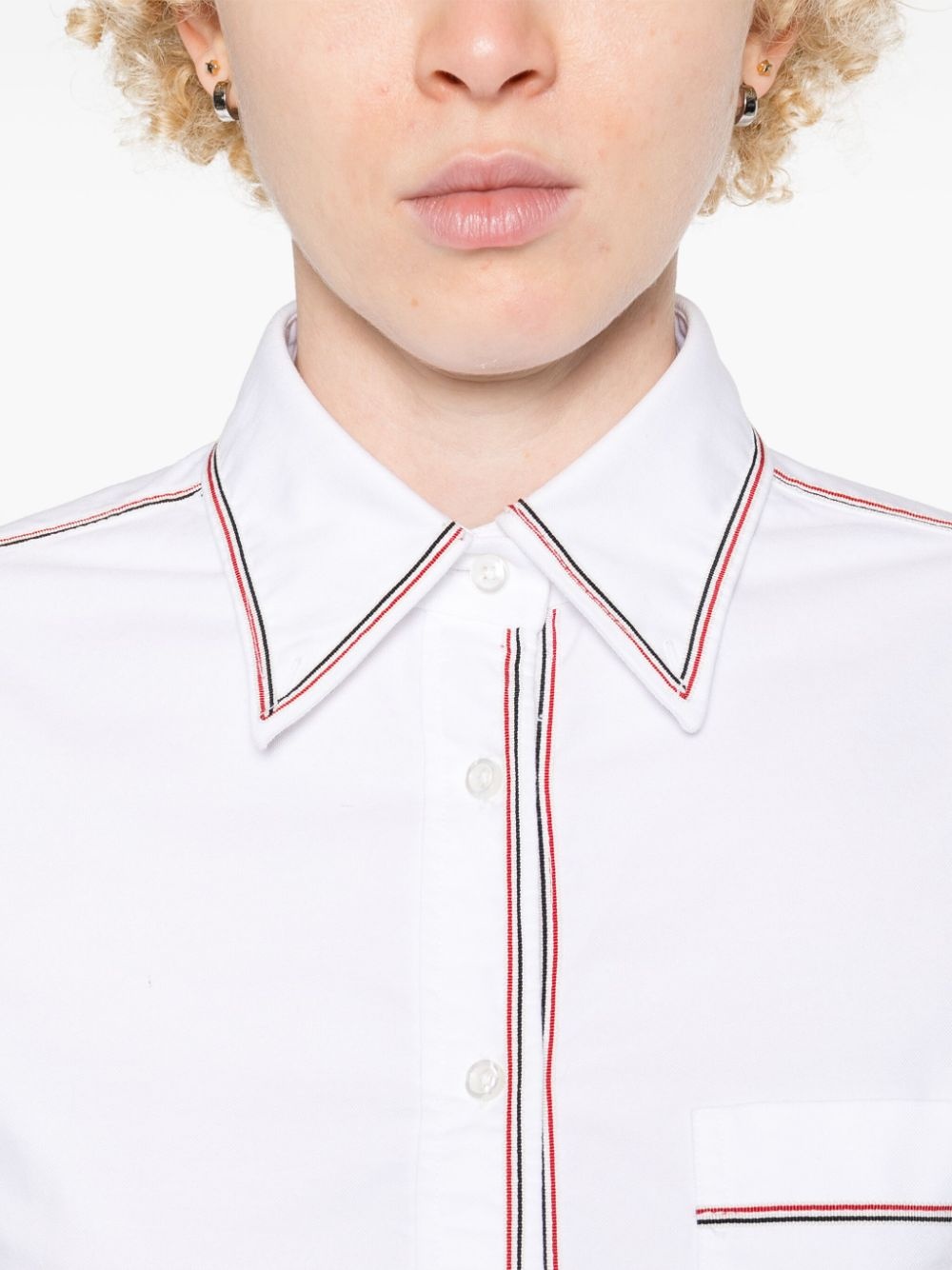 contrast-trim cotton shirt - 5