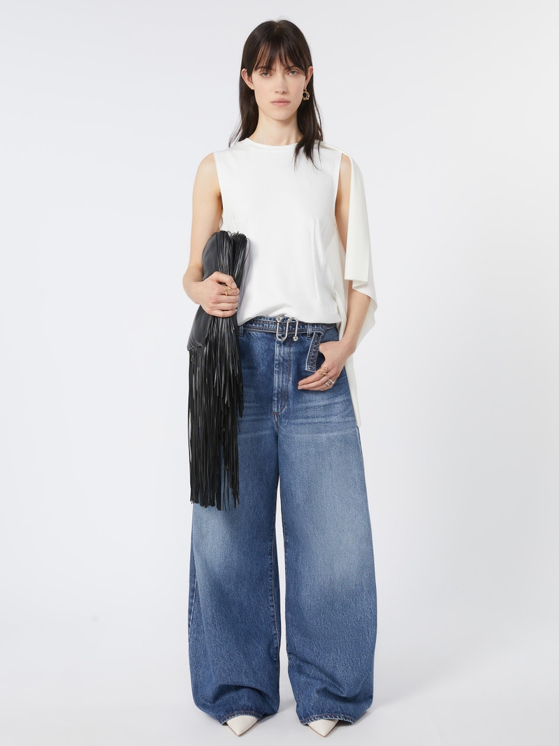 Sportmax CERA Fitted T-shirt with double material outlook