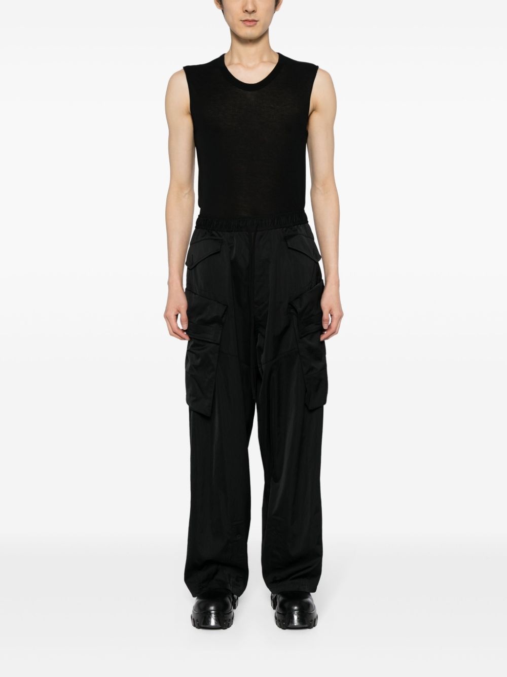 wide-leg cargo trousers - 4