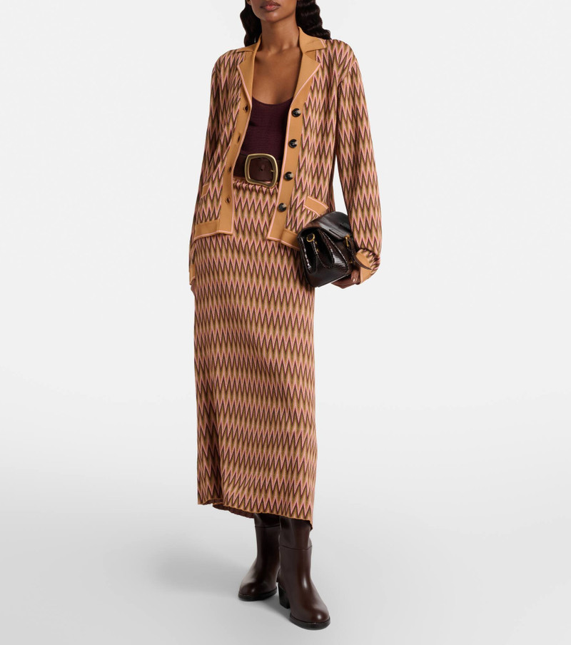 RIXO Brandy jacquard midi skirt outlook