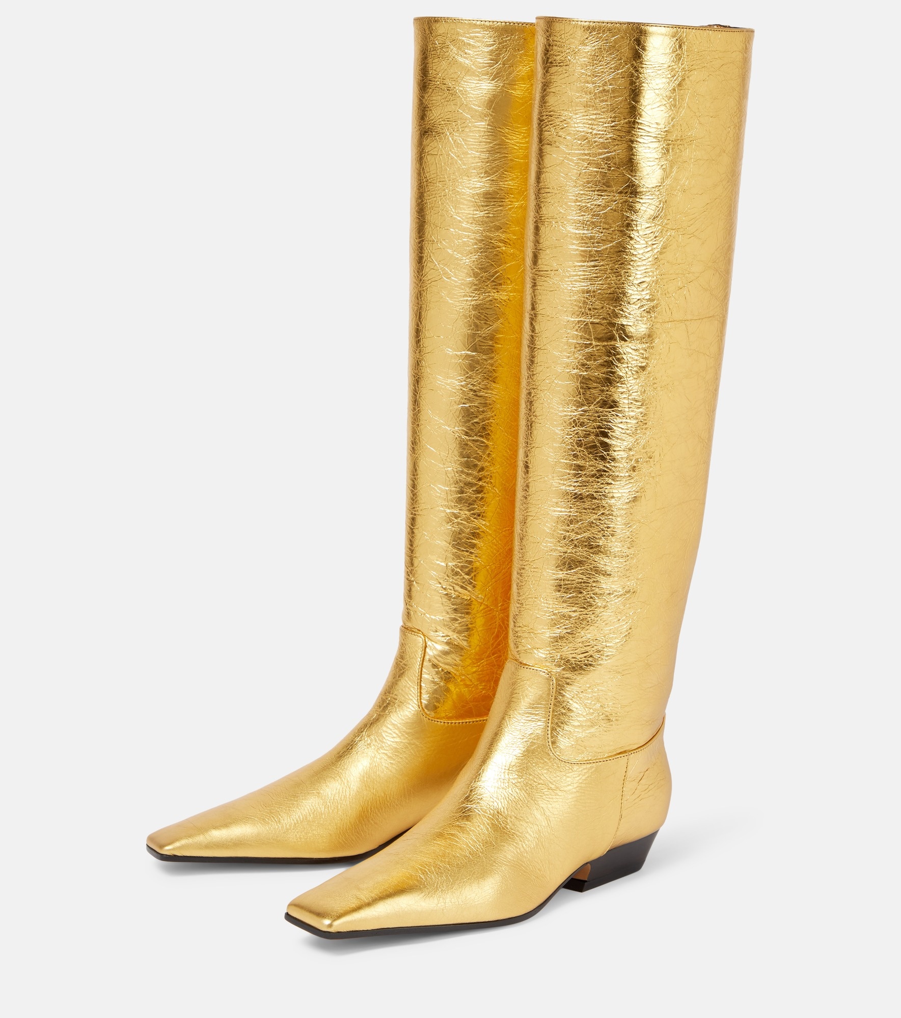 Marfa metallic leather knee-high boots - 5
