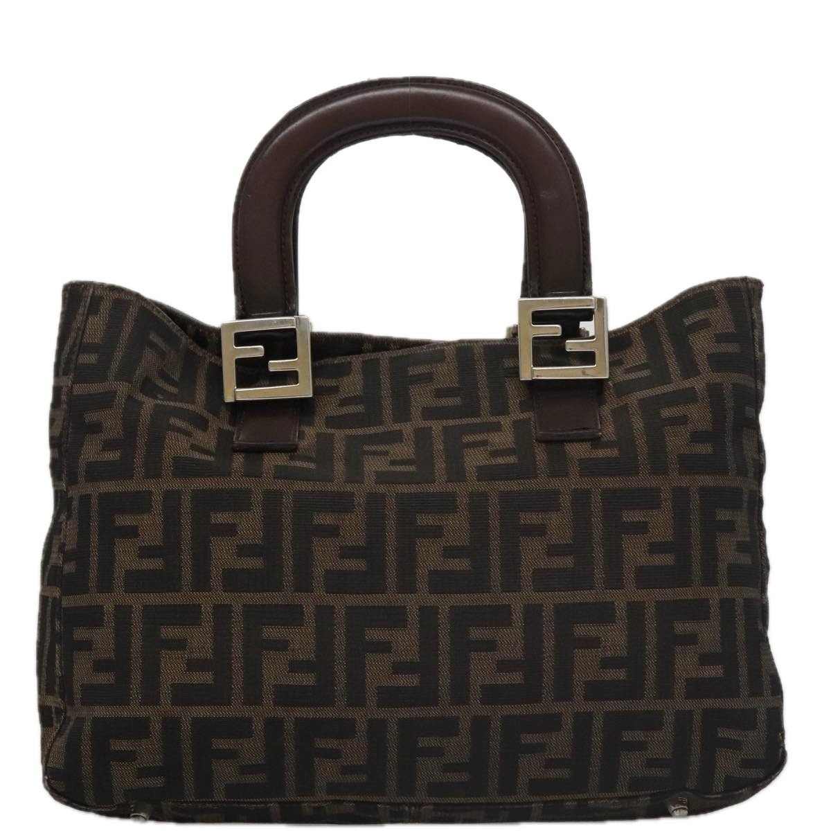 FENDI Zucca Canvas Tote Bag Brown Black - 2
