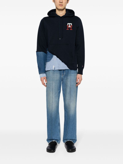 Greg Lauren x Tommy Hilfiger logo-embroidered patchwork hoodie outlook