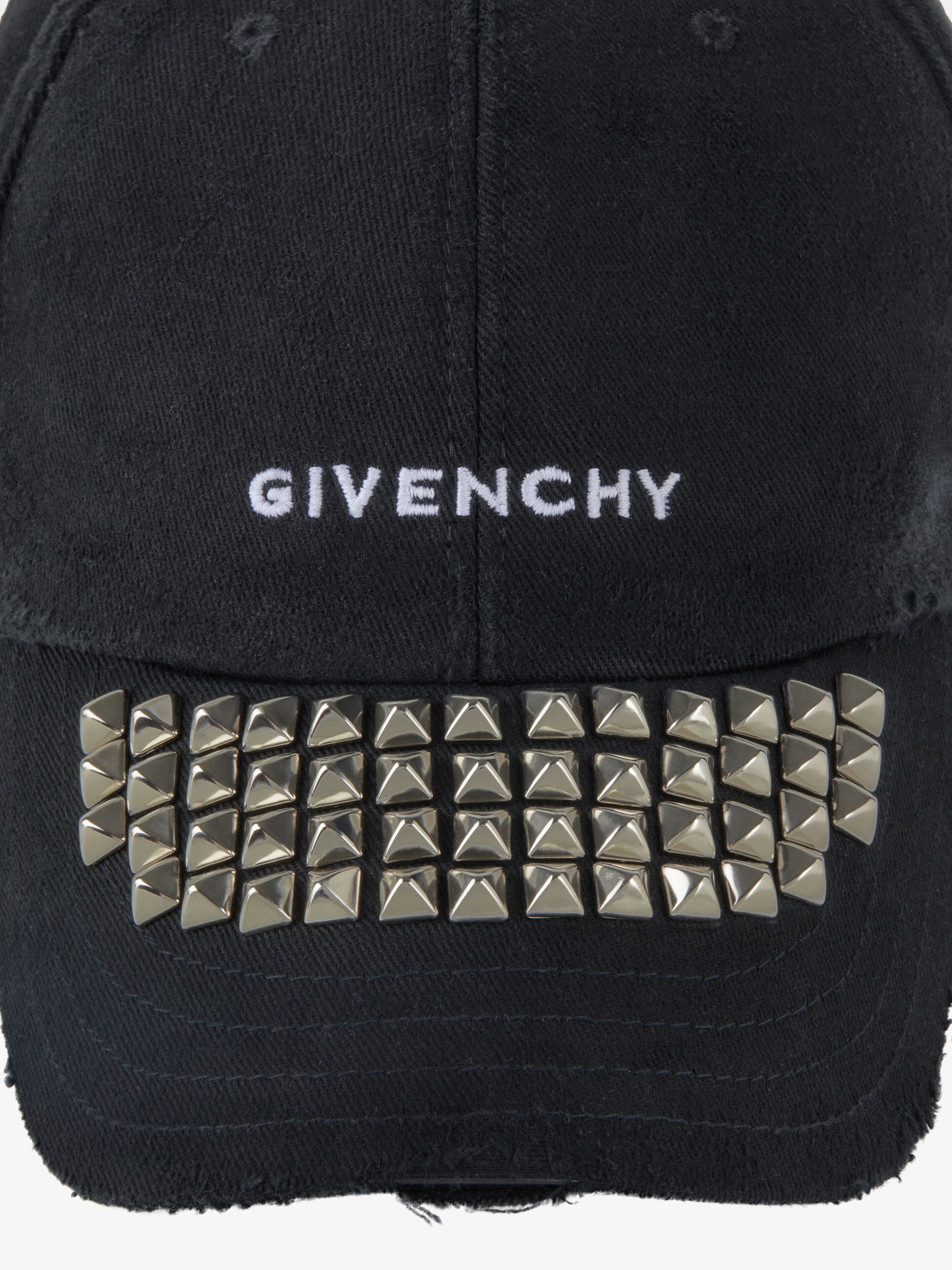 GIVENCHY CAP IN RIPPED & REPAIRED COTTON WITH STUDS - 2