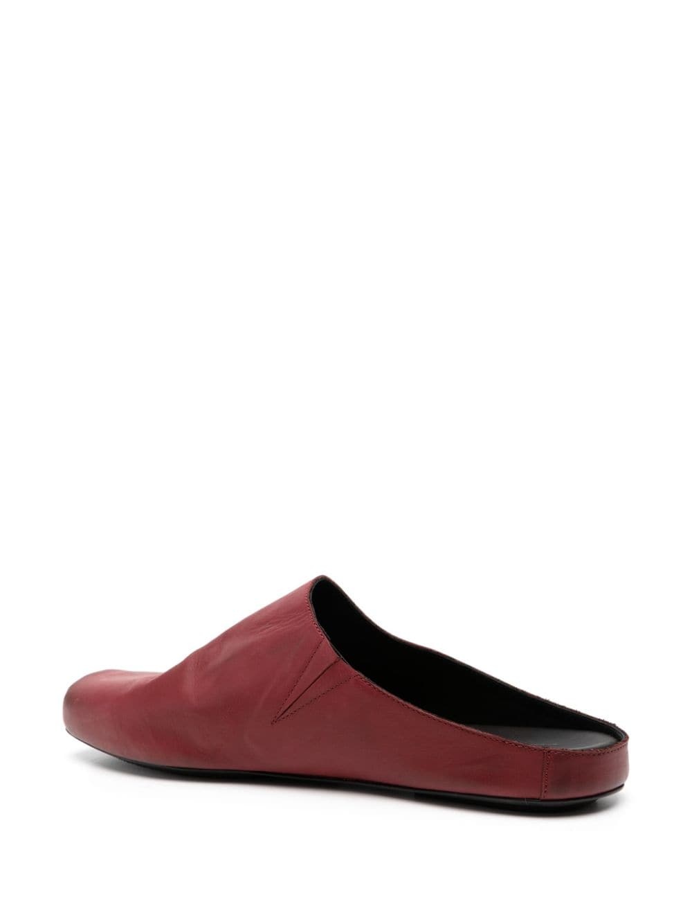 square-toe leather slippers - 3