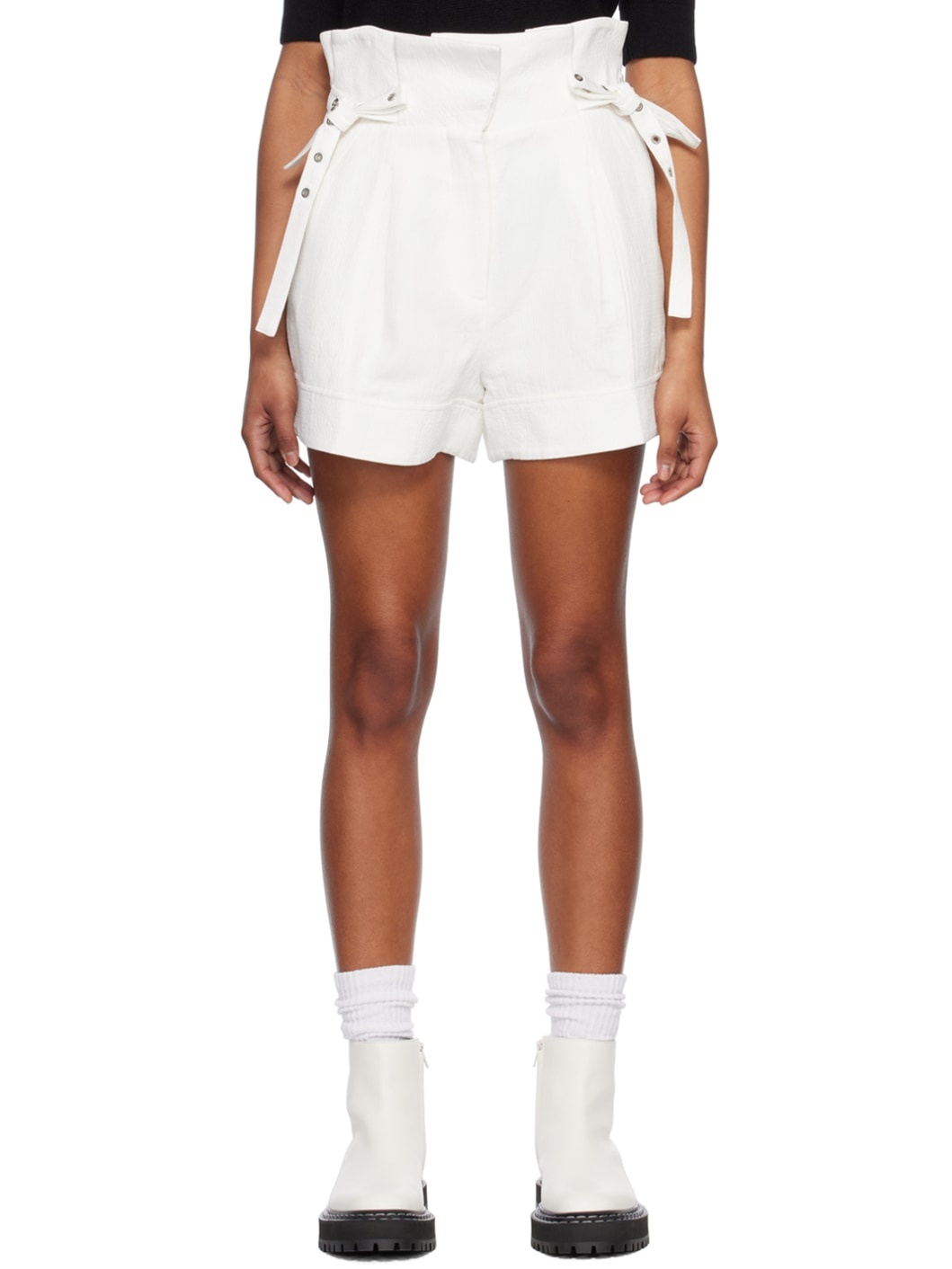 White Paperbag Shorts - 1