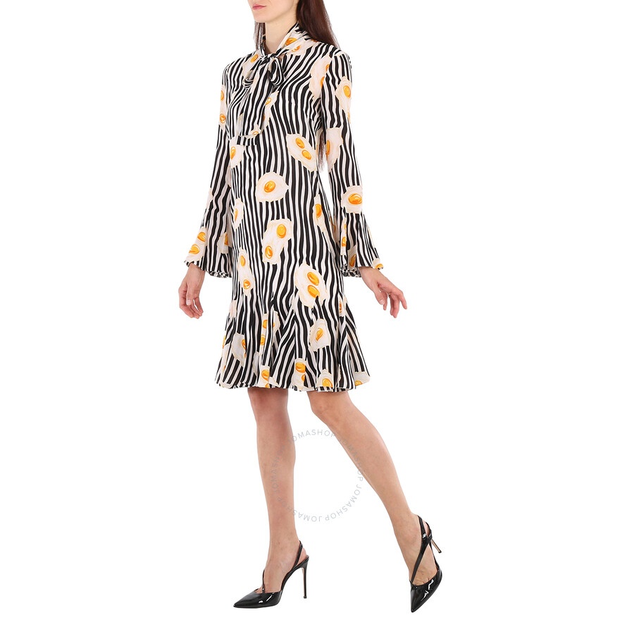 Moschino Ladies Fantasy Print Black Egg Print Dress - 6