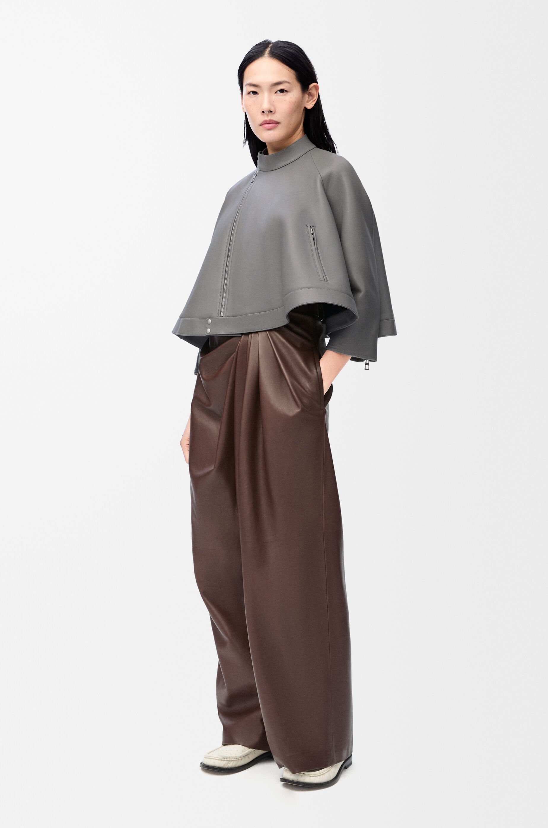 Trapeze jacket in nappa lambskin - 2