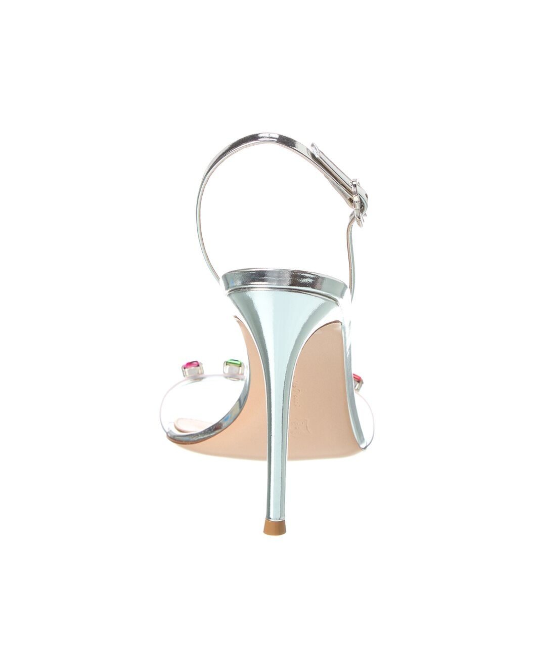 Gianvito Rossi Ribbon Candy 105 Vinyl & Leather Slingback Sandal - 3