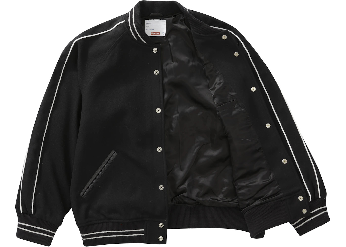 Supreme Jamie Reid It's All Bollocks Varsity Jacket Black - 3