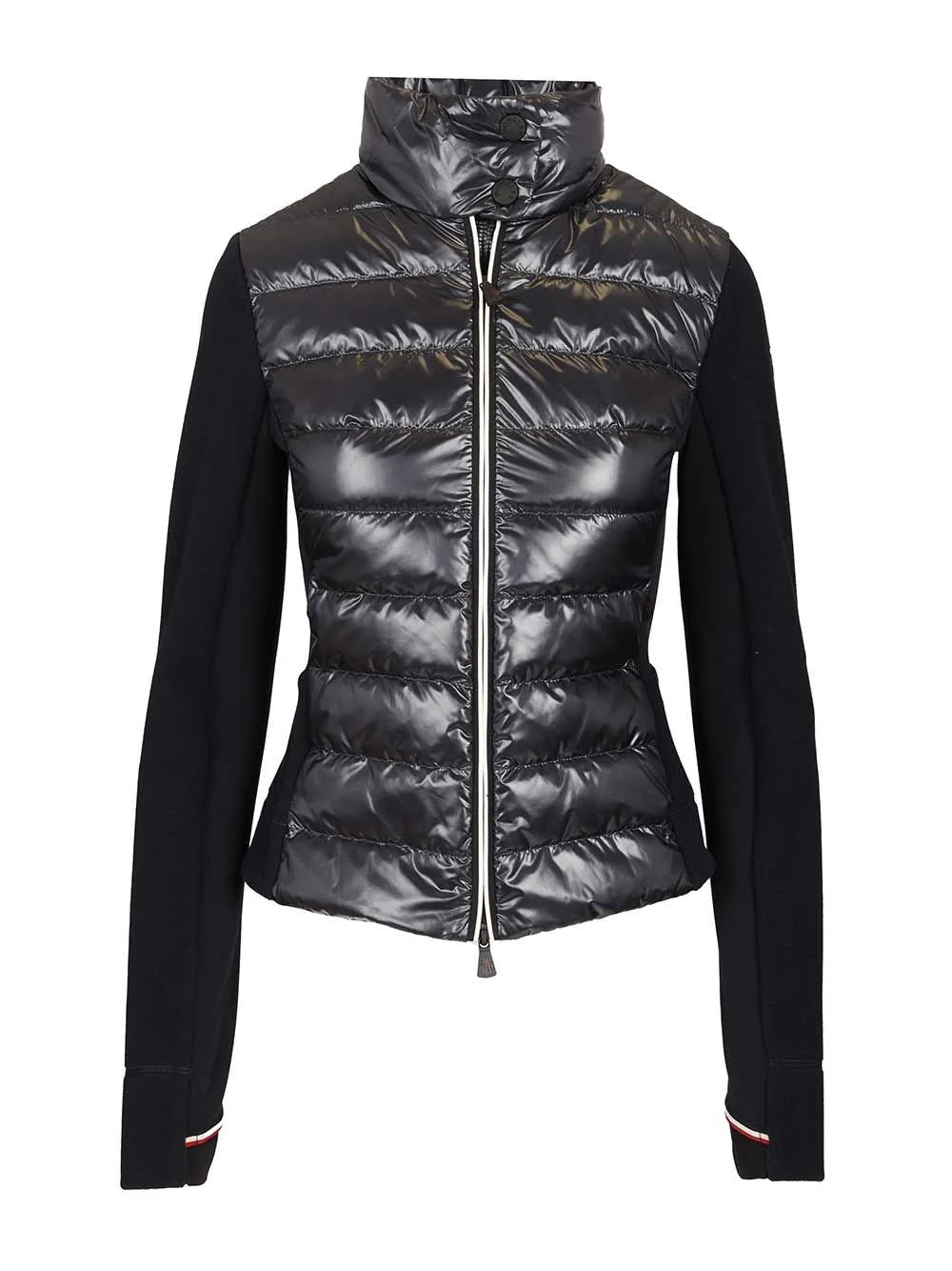 Moncler Grenoble Women Padded Cardigan In Shiny Nylon - 1