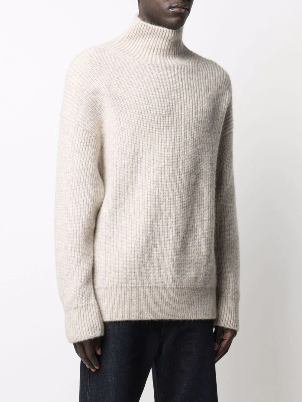 high-neck ribbed-knit jumper - 3