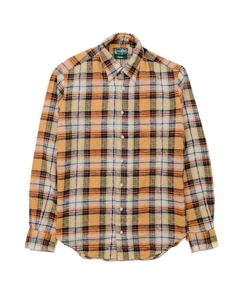 Orange Broken Dobby Plaid Shirt 1