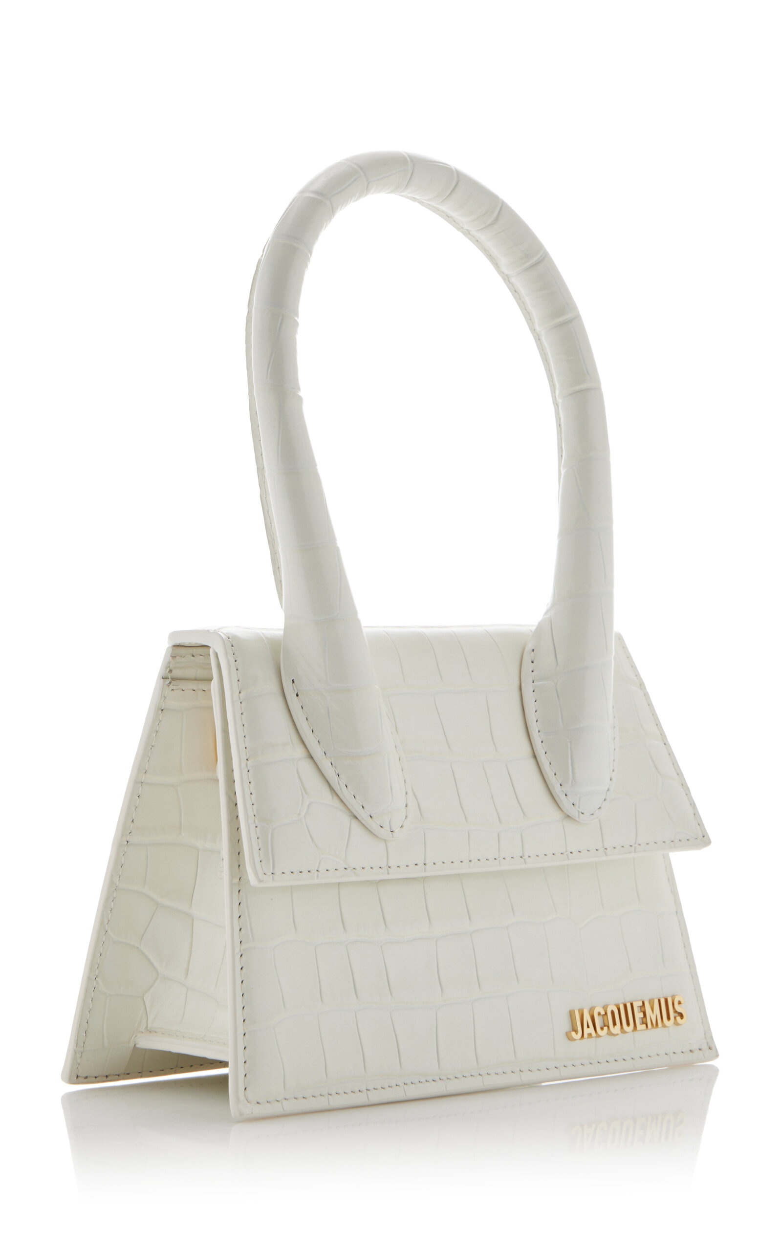 Le Chiquito Moyen Croc-Effect Leather Bag ivory - 3