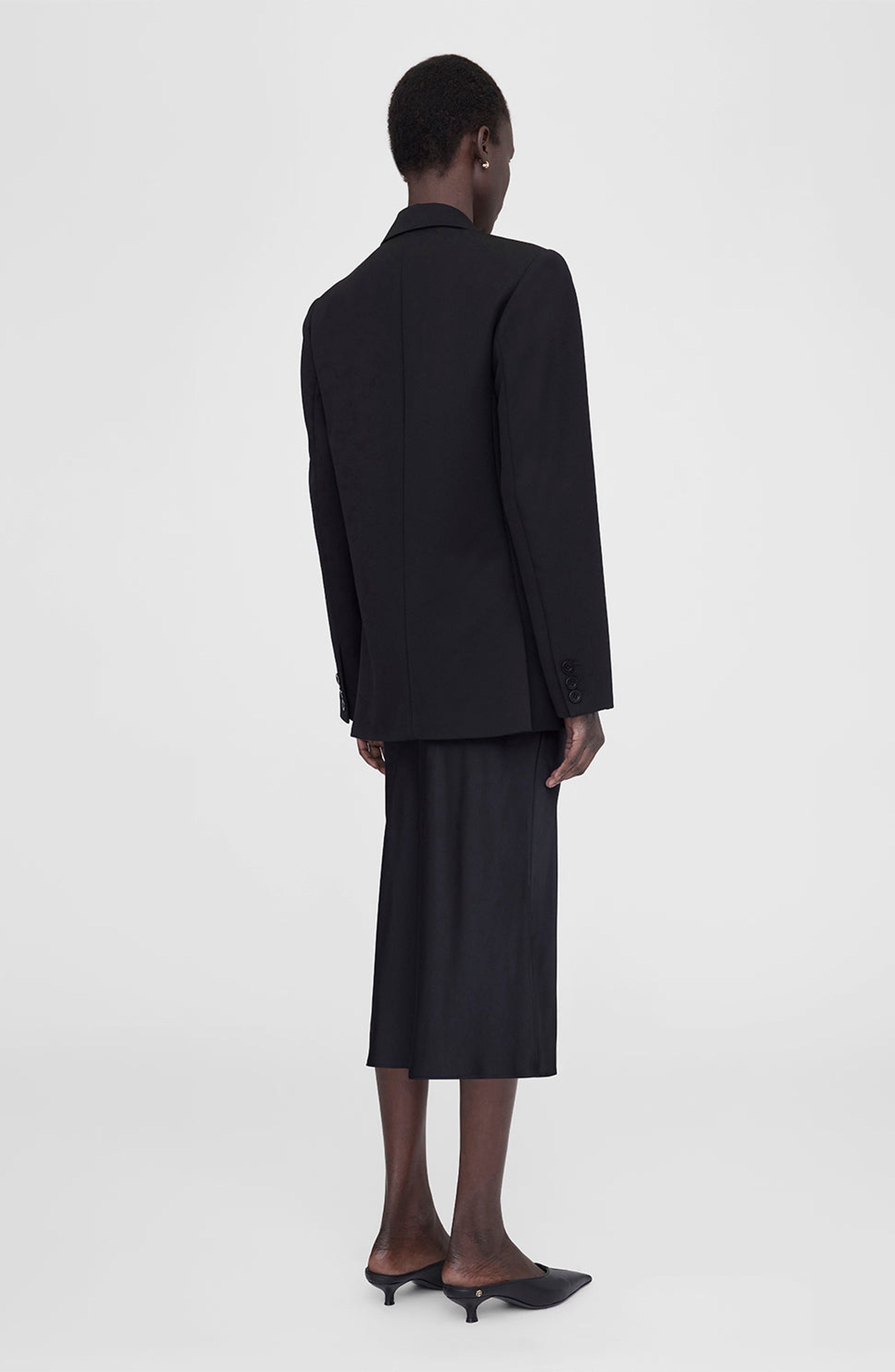 ANINE BING Bar Silk Skirt in Black at Nordstrom - 3