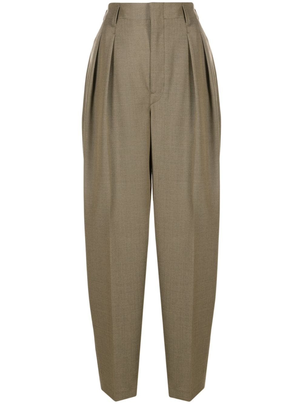 pleated wool-blend trousers - 1