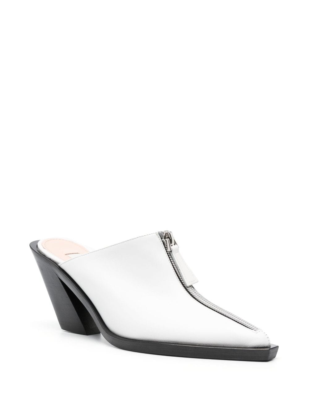 Eclair-zip 85mm leather mules - 2