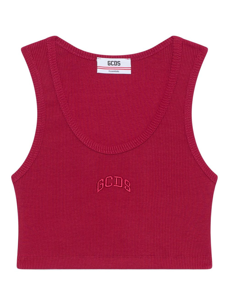 ribbed embroidered-logo tank top 1