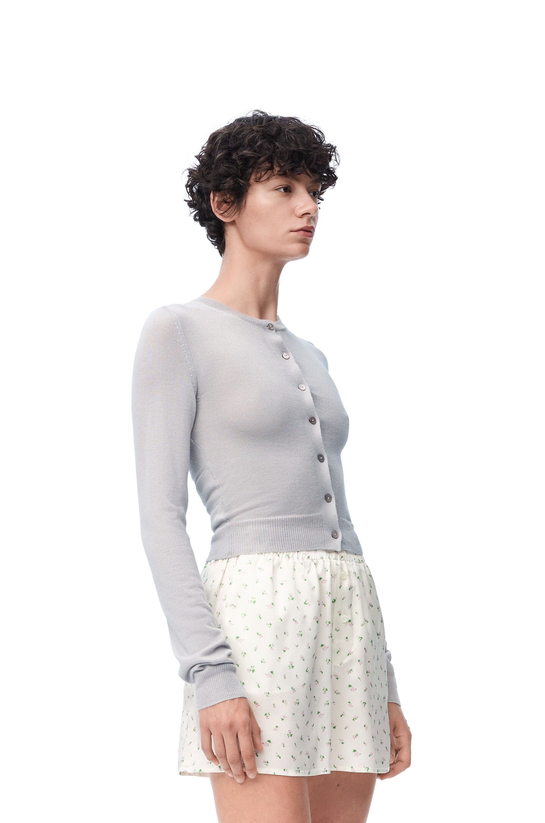 Draped cardigan in cashmere and silk - 3