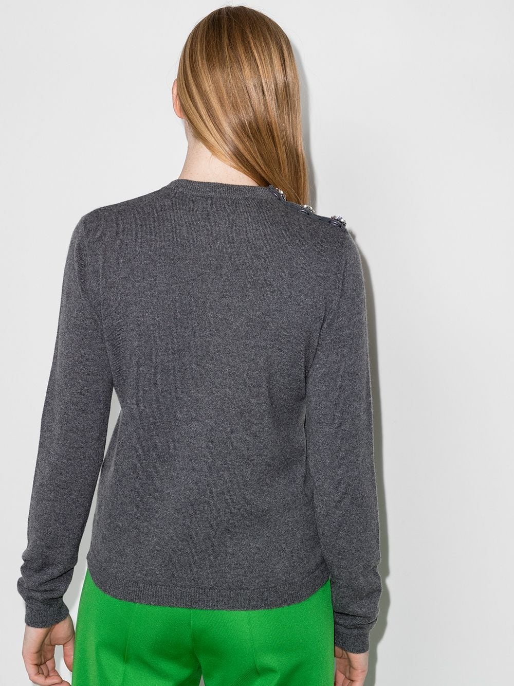 crystal button long sleeve jumper - 3