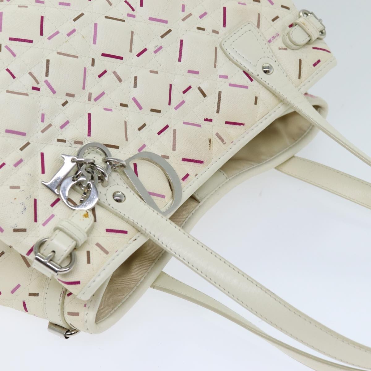 DIOR Lady Dior Canage Tote Bag Coated Canvas White - 6