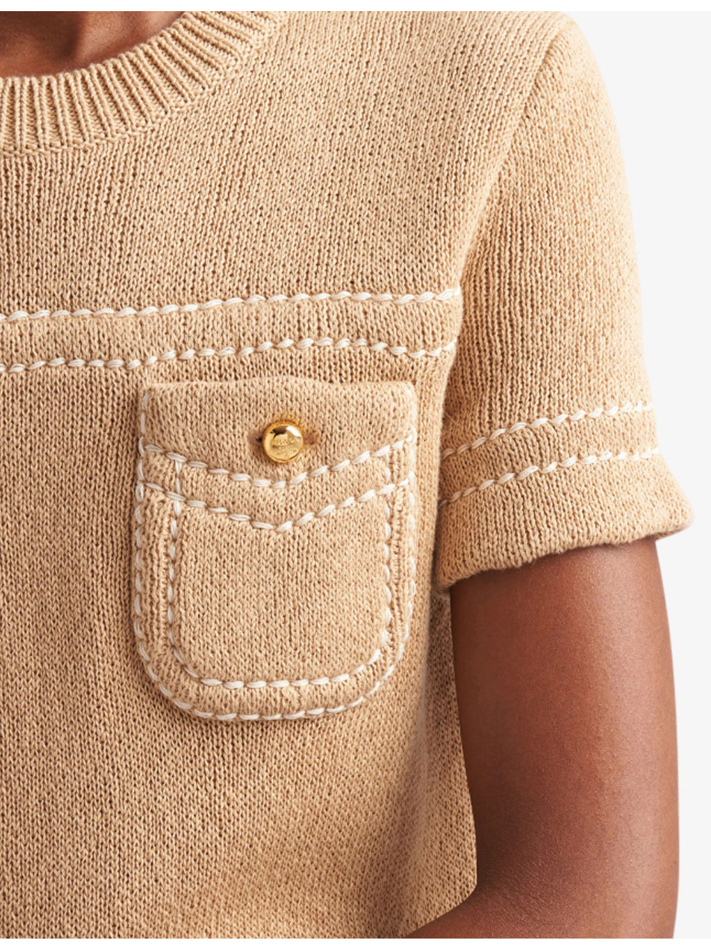 Pocket-embellished straight-hem cotton mini dress - 4