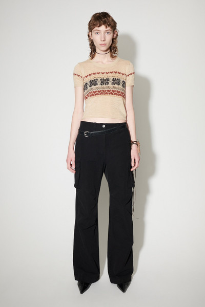 Our Legacy Knitted Cropped T-Shirt Snow Fairisle Hemp outlook