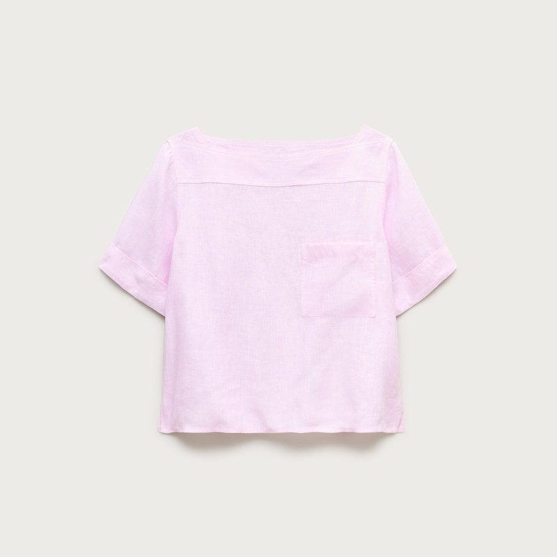 Boatneck tee in linen 1