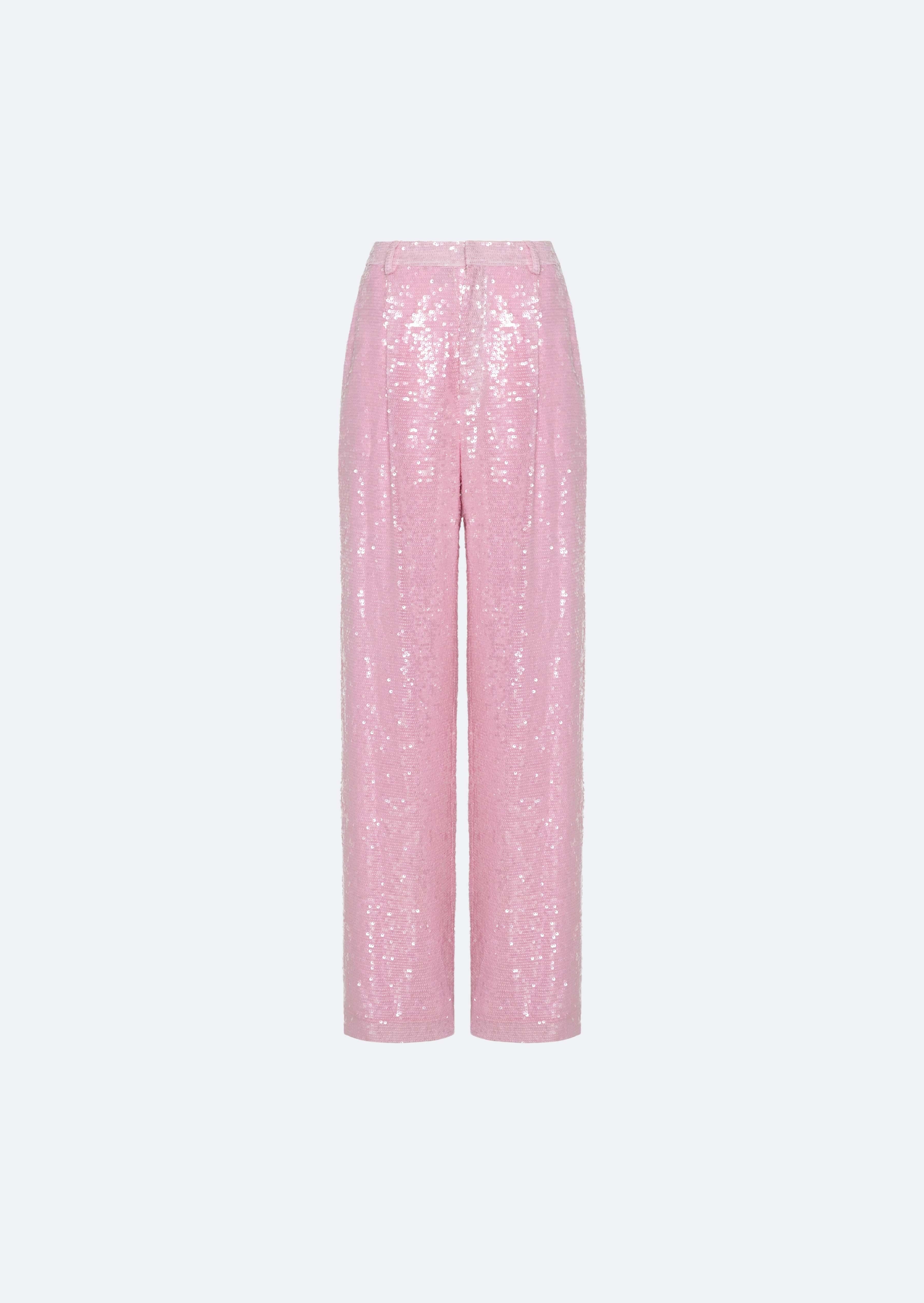 Sequin Relaxed Pleated Pant - 1