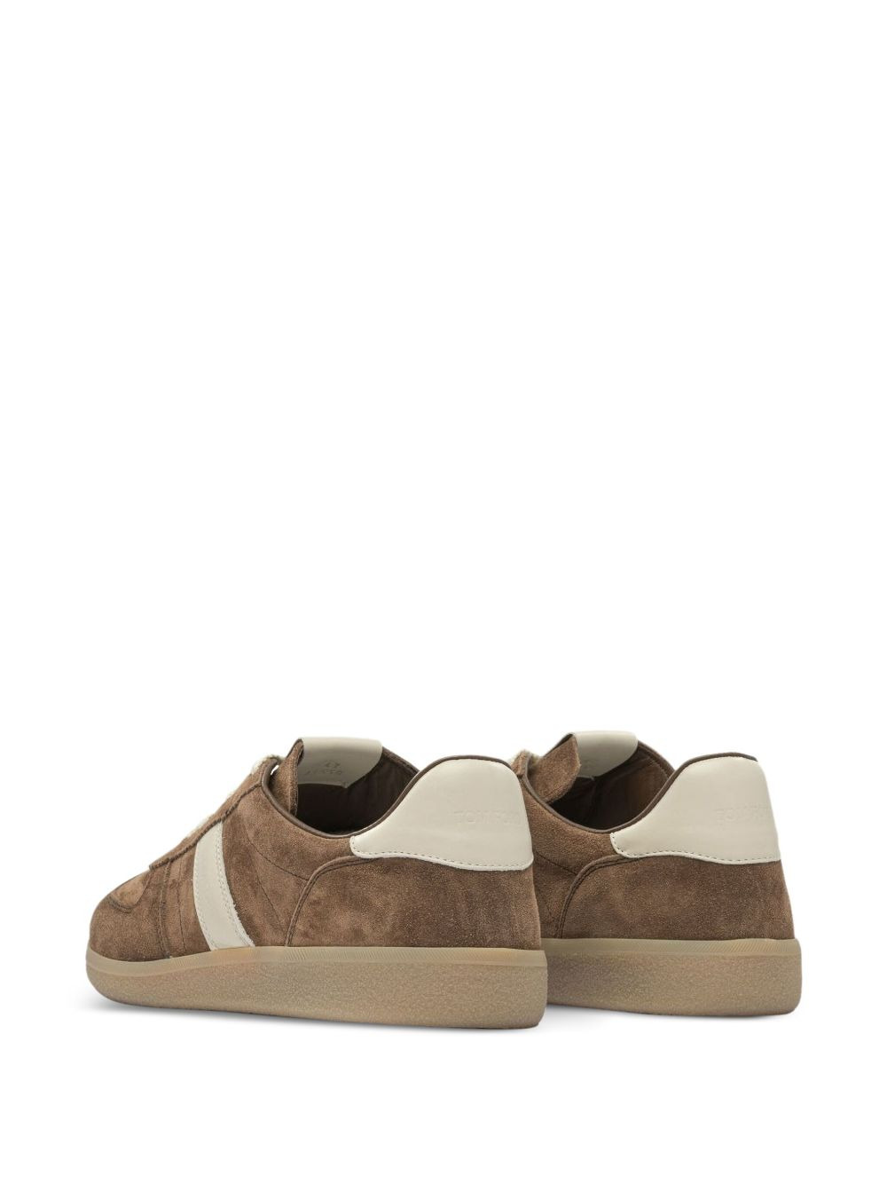 suede leather striped low-top sneakers - 3