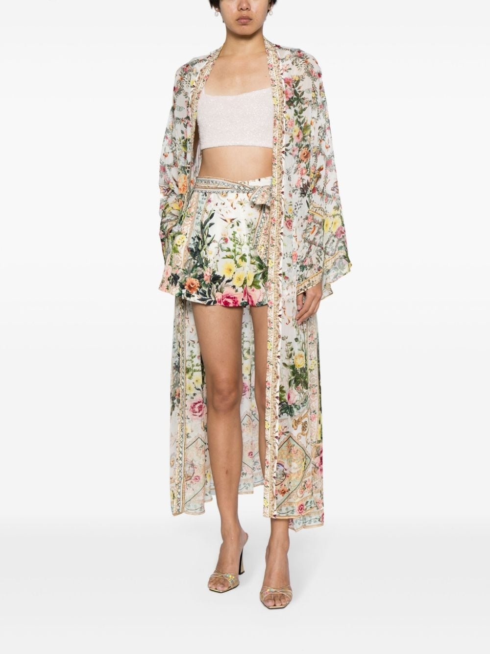 Renaissance Romance-print silk shorts - 2