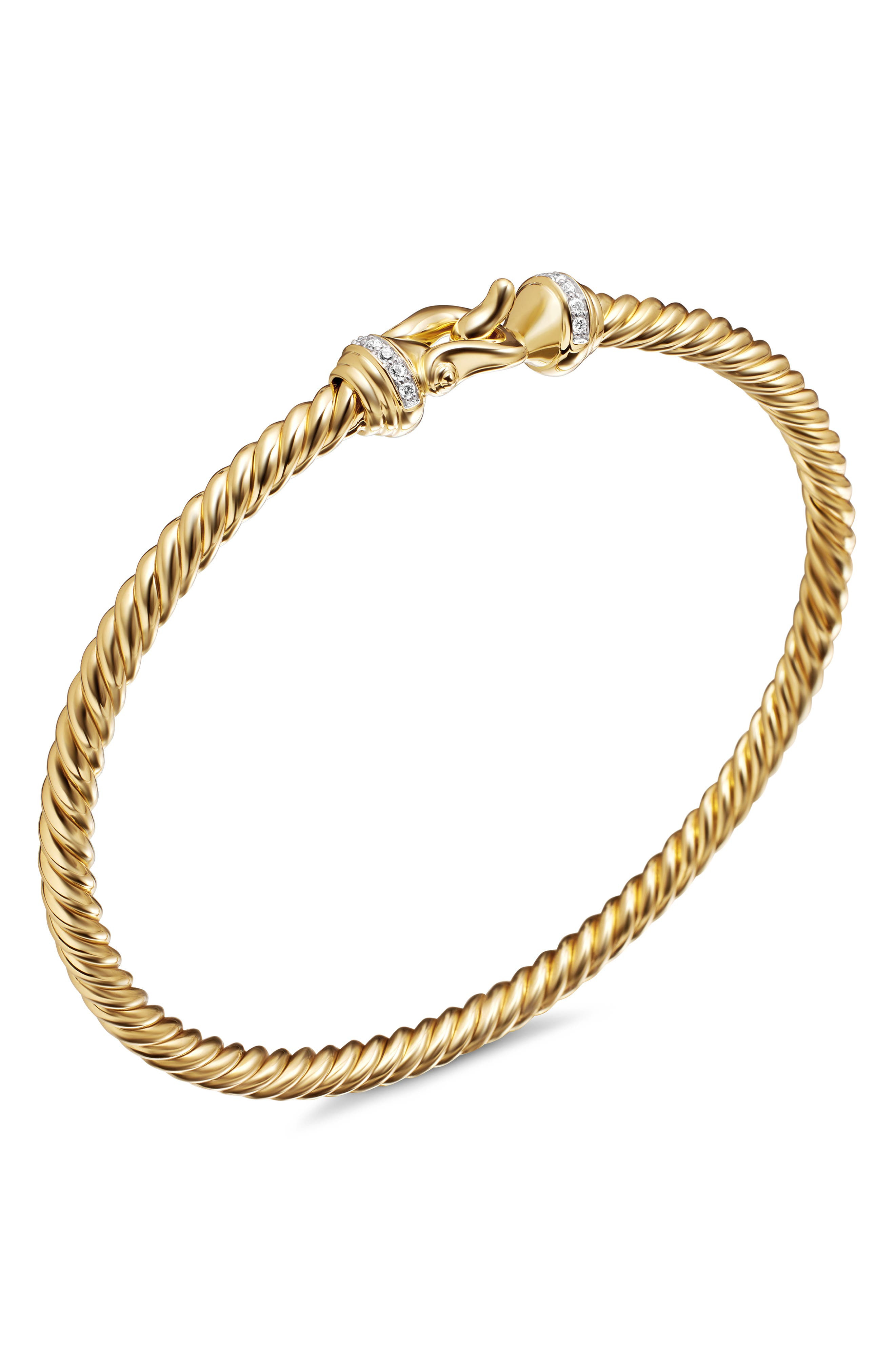 David Yurman Buckle Cablespira® 18K Yellow Gold & Diamond Bracelet, 3.5mm in Gold/Diamond at Nordstr - 5