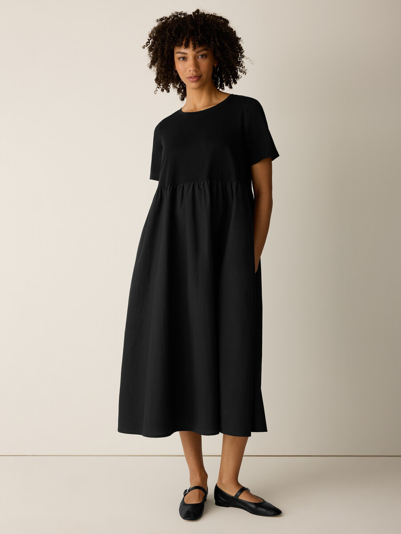 Organic Cotton Poplin Round Neck Dress 3