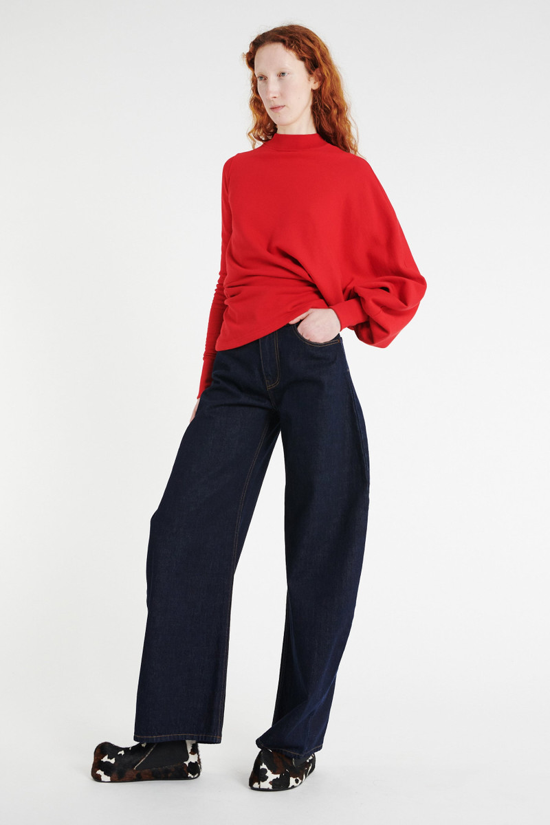 SLOUCHED SLEEVE SWEATSHIRT RED 1