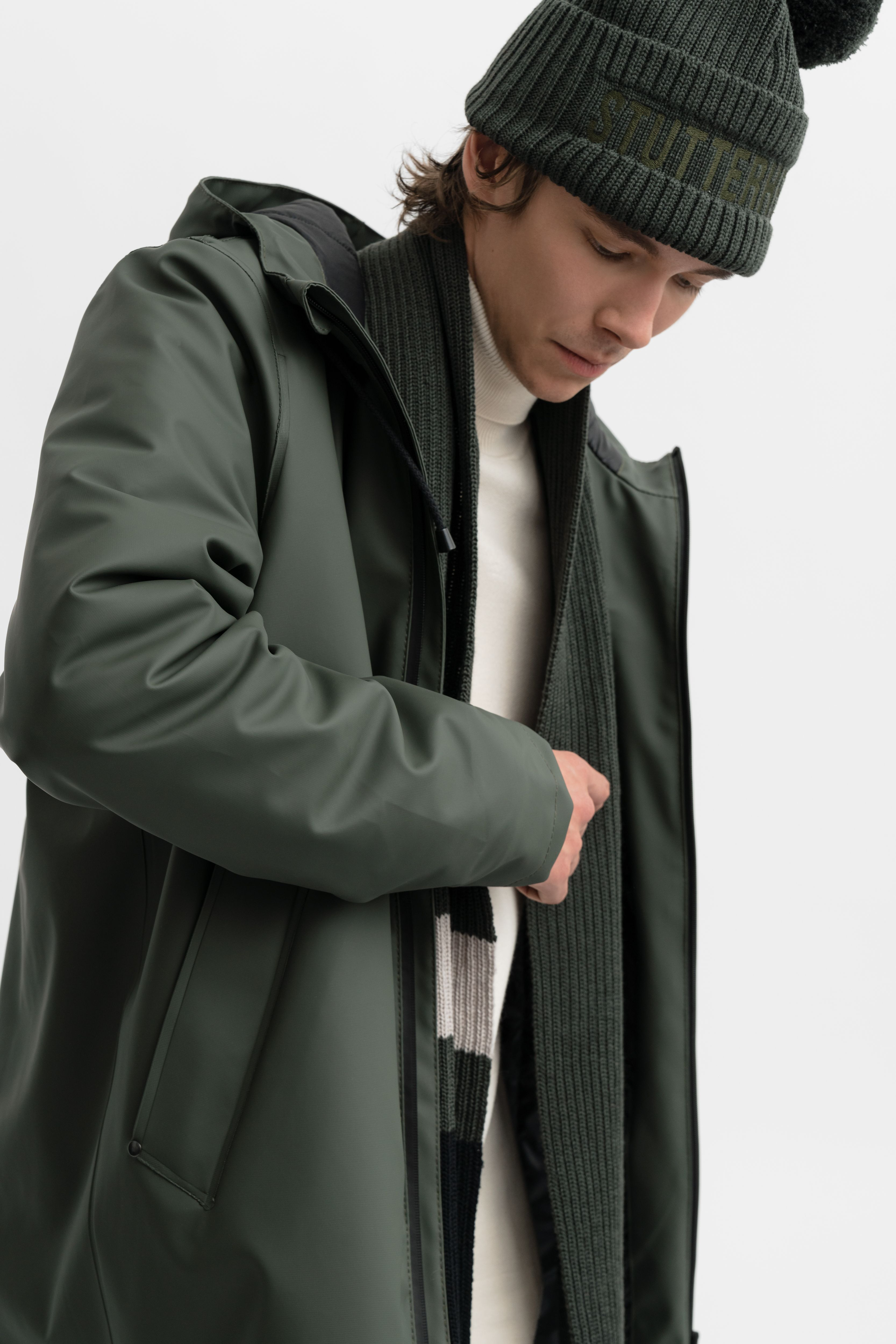 Fringe Scarf Green - 13