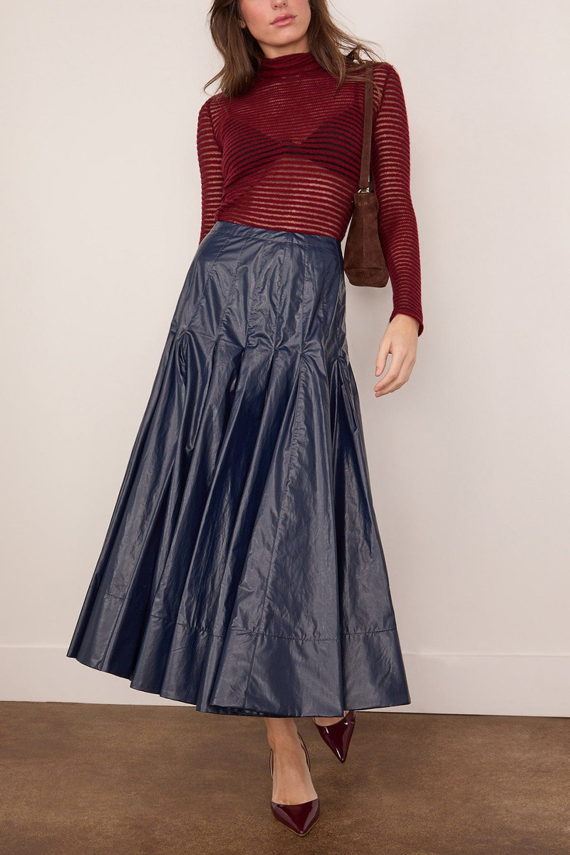 Proenza Schouler Hailey Sweater in Cashmere Silk Stripe Claret/Black outlook