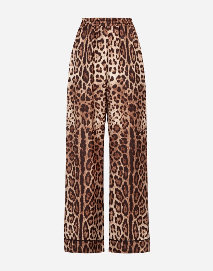 Leopard-print satin pajama pants - 3