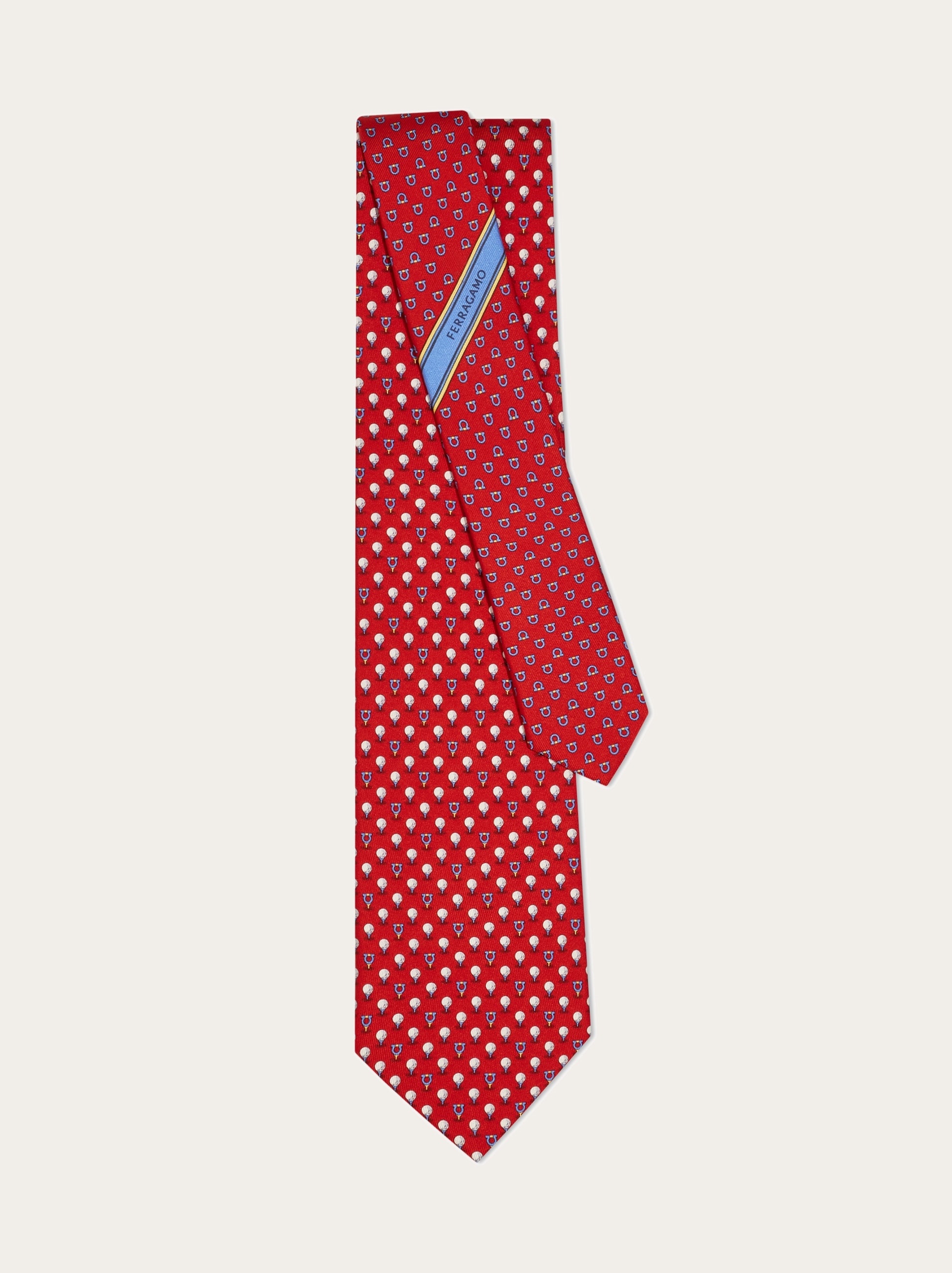 Silk tie with golf and Gancini - 3