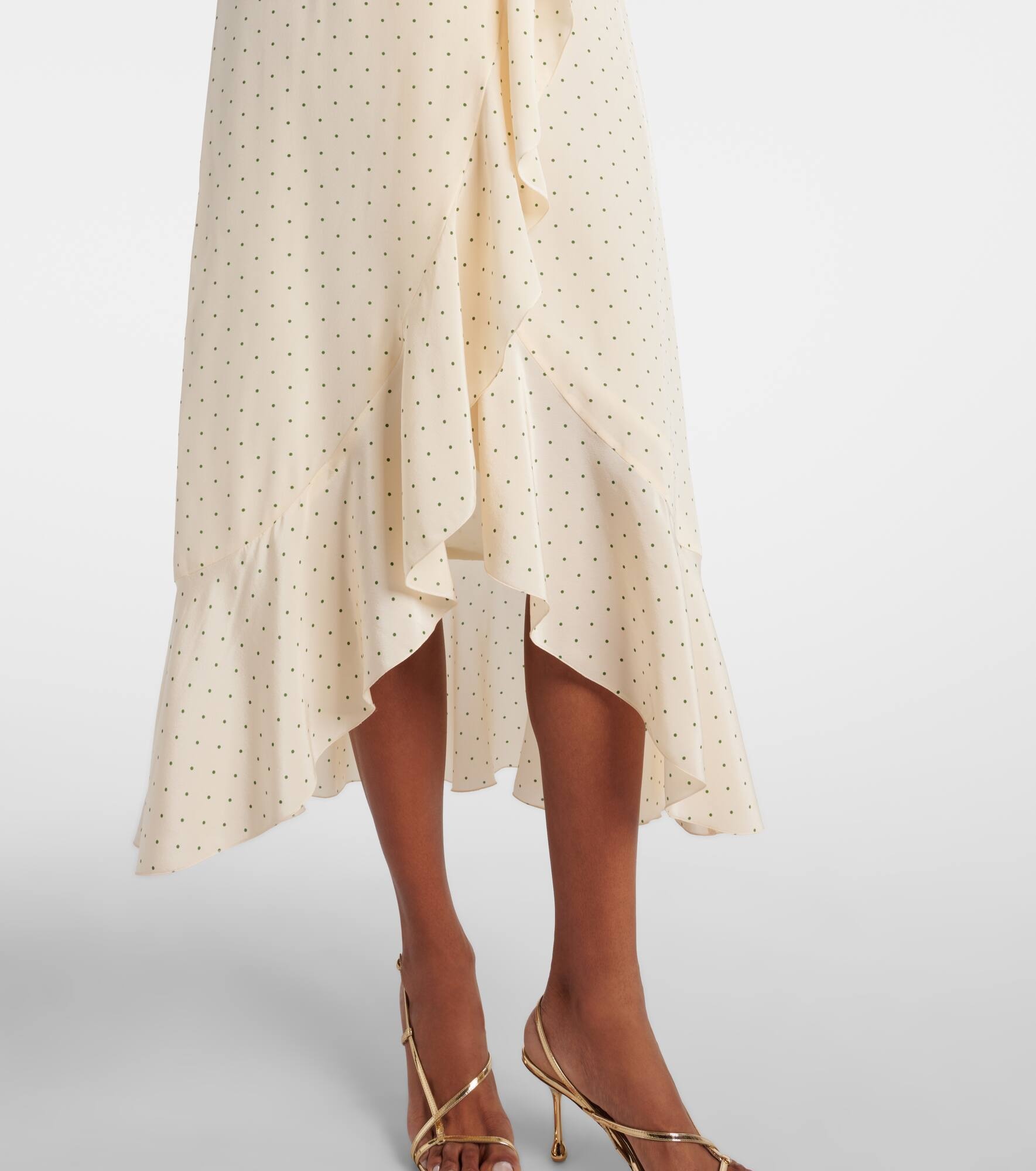 Polka dot silk wrap dress - 5