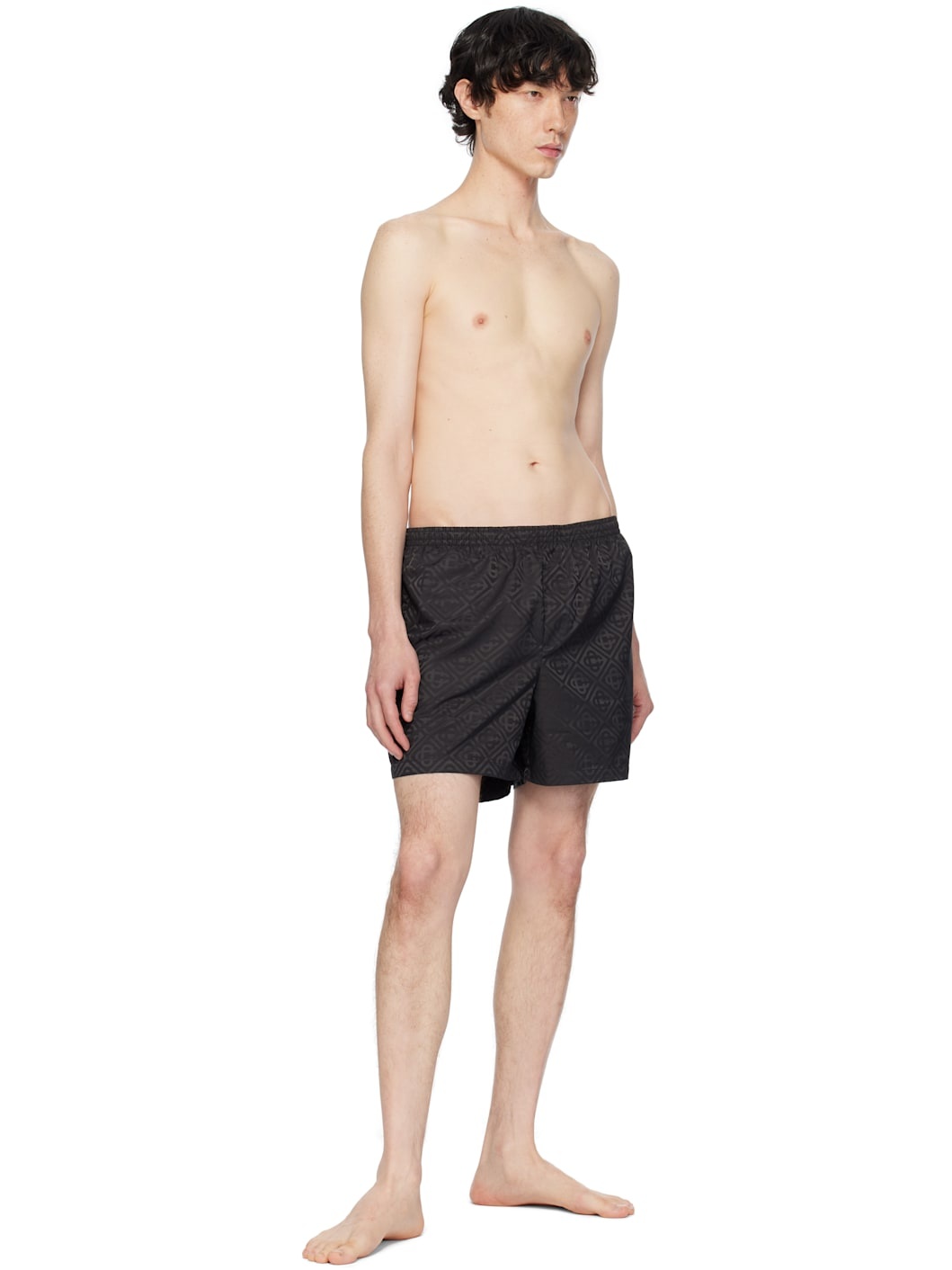 Black Jacquard Swim Shorts - 5