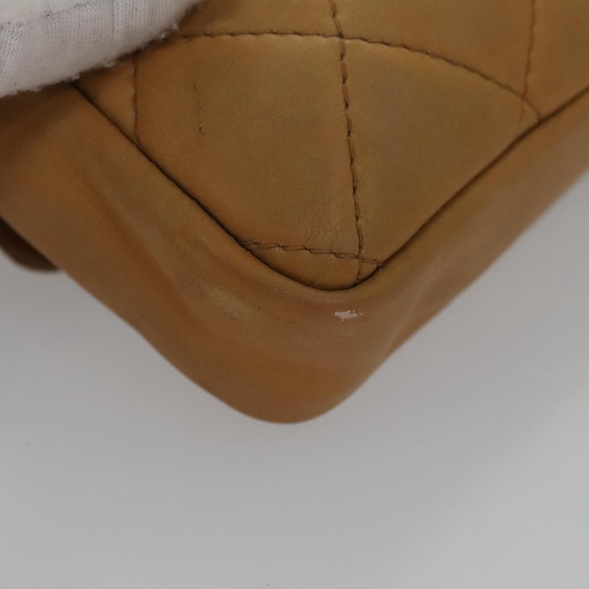 CHANEL Matelasse Waist Bag Leather Beige CC - 7