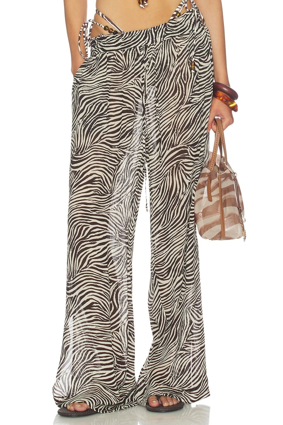 Lise Wide Legged Pants With Side Slits - 1