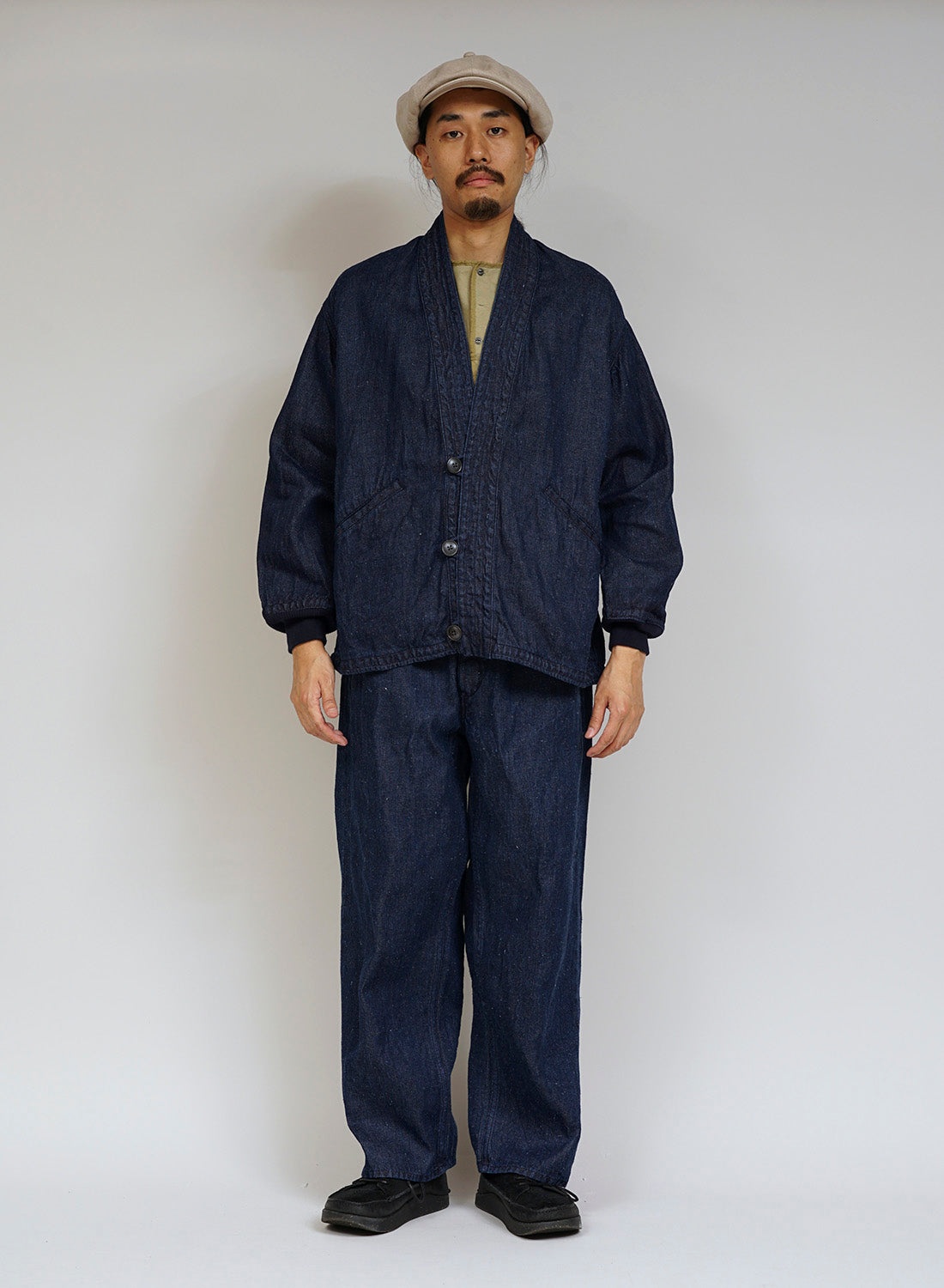 M43 Type Work Jacket Hemp Denim in Indigo - 3