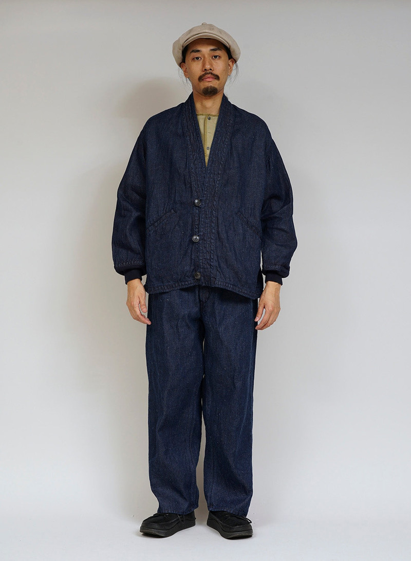 M43 Type Work Jacket Hemp Denim in Indigo 3