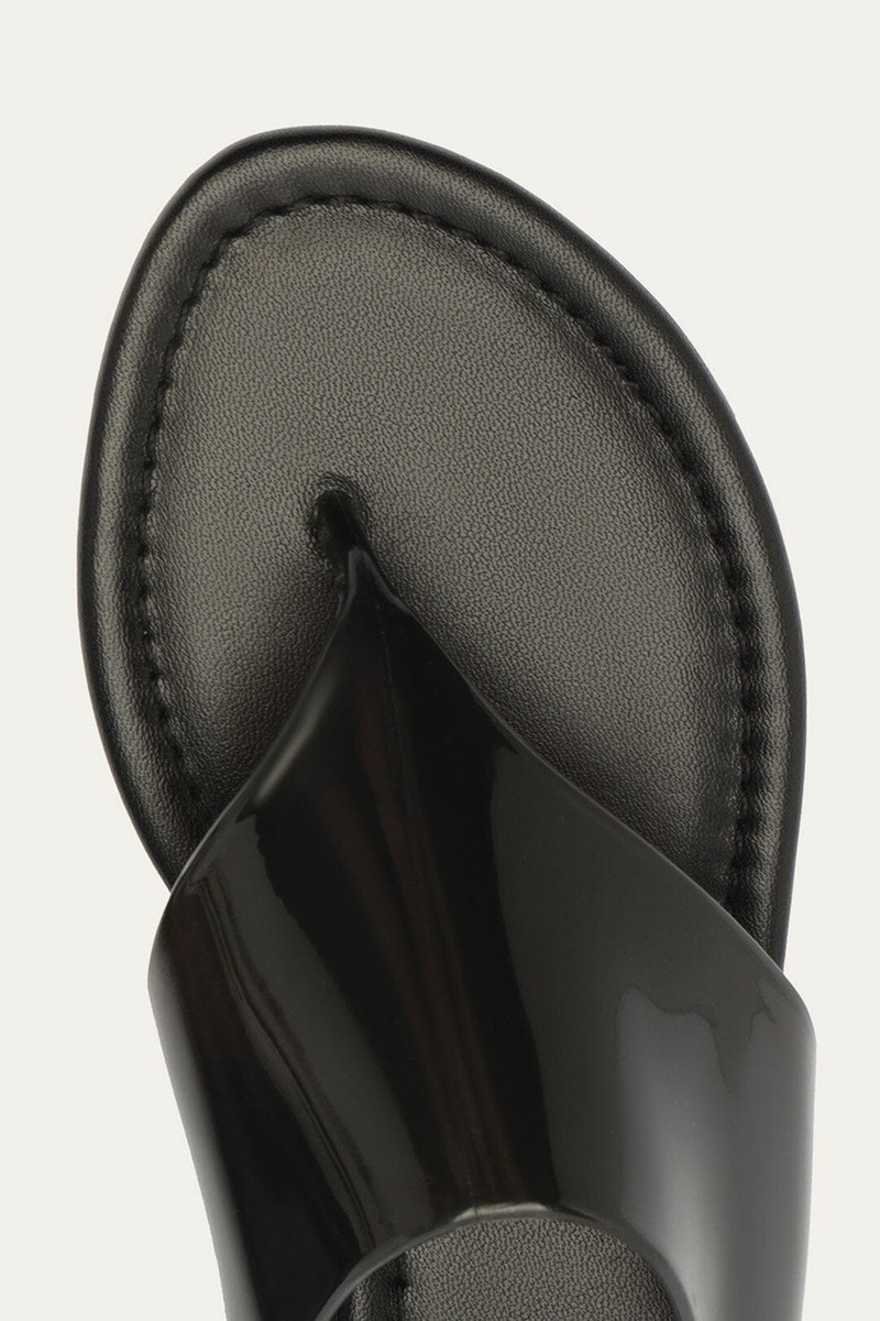 Black Jelly Flat Sandal 5