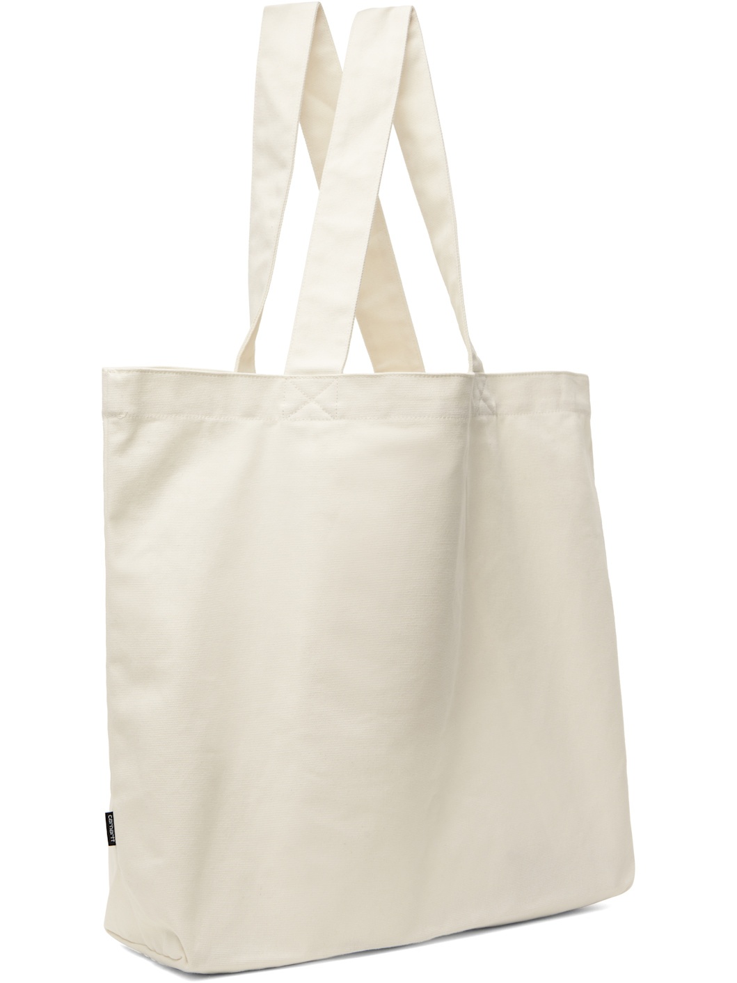 White Canvas Graphic Large Tote - 3